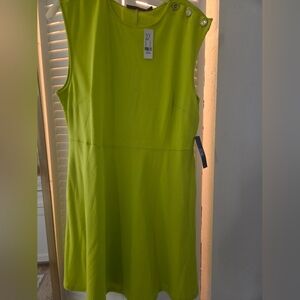 New York & Company Vibrant Green Midi Dress